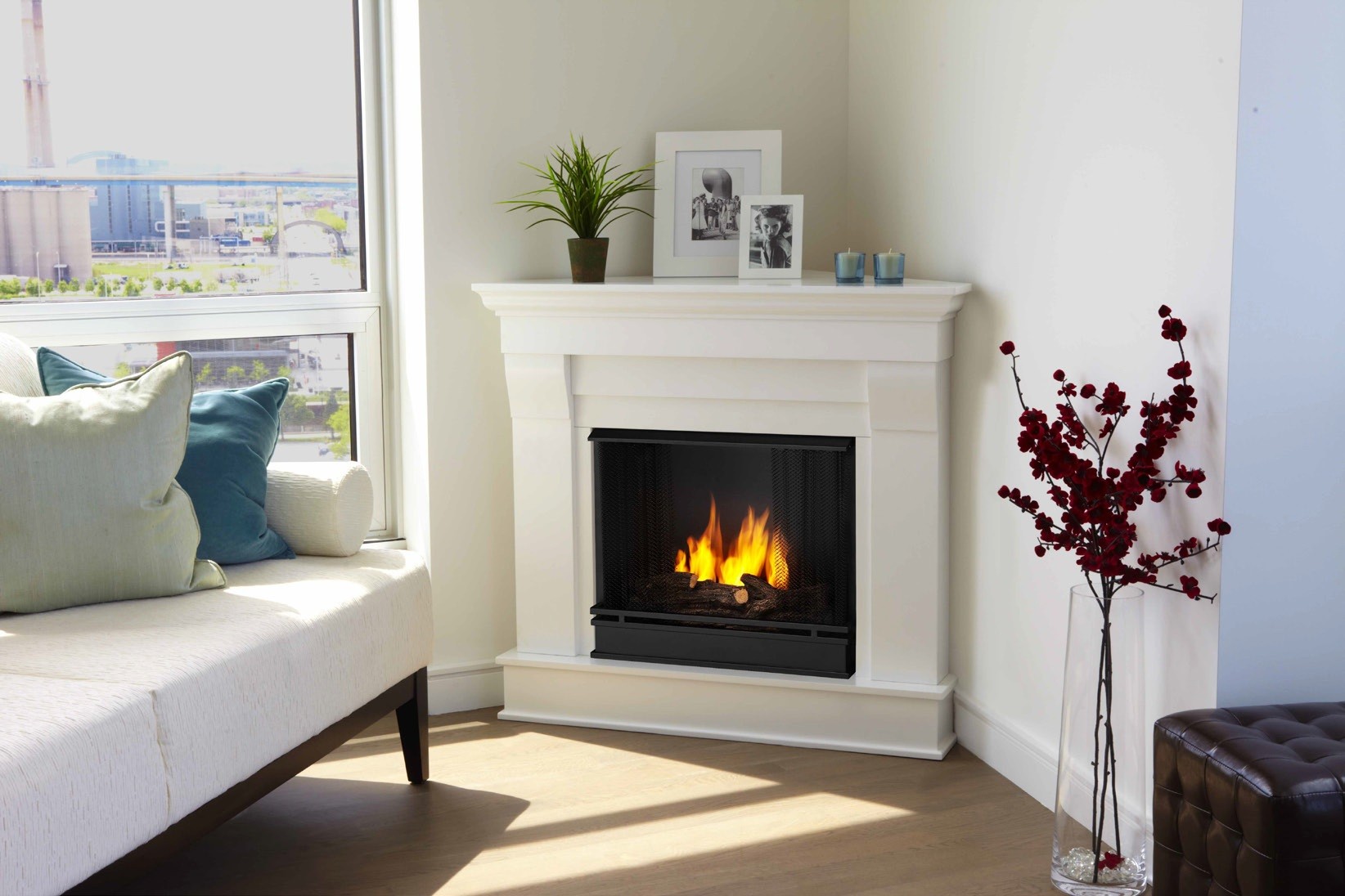 above corner fireplace ideas