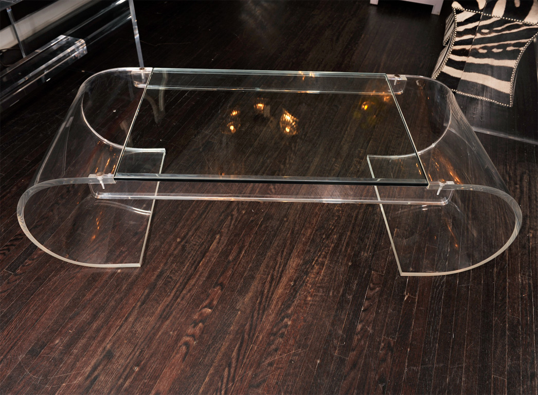 acrylic coffee table curved