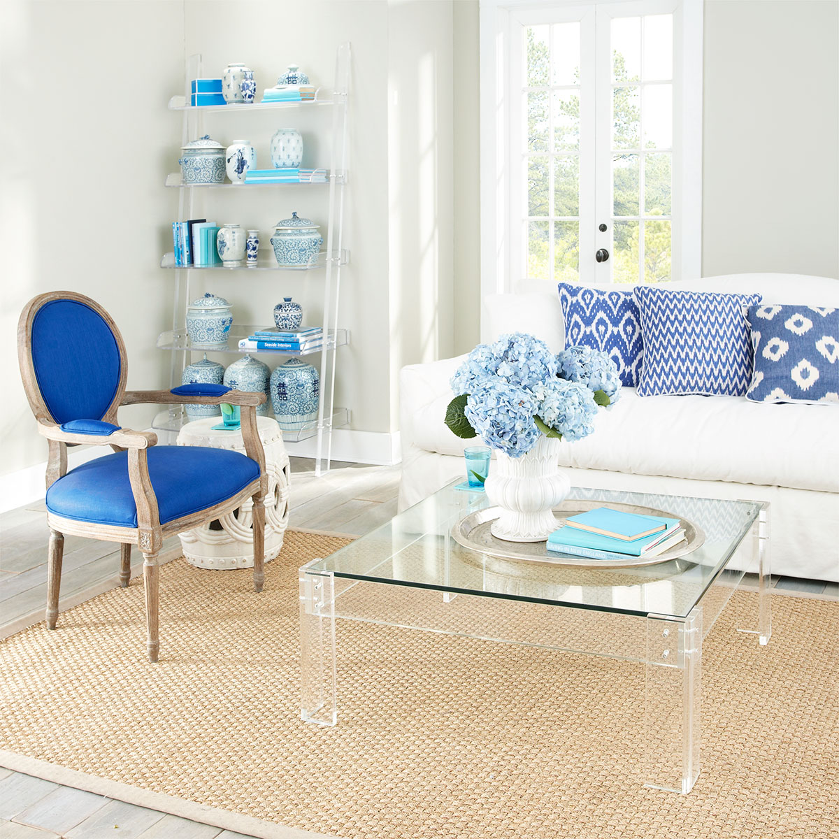 adair acrylic coffee table