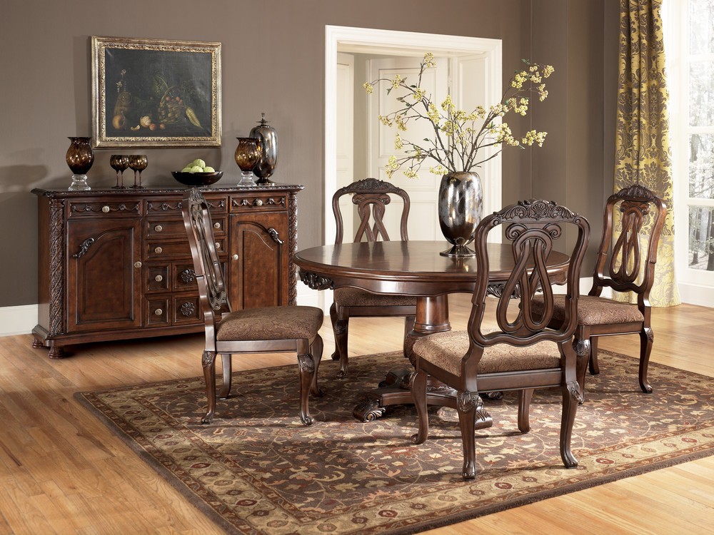 ashley round pedestal dining table