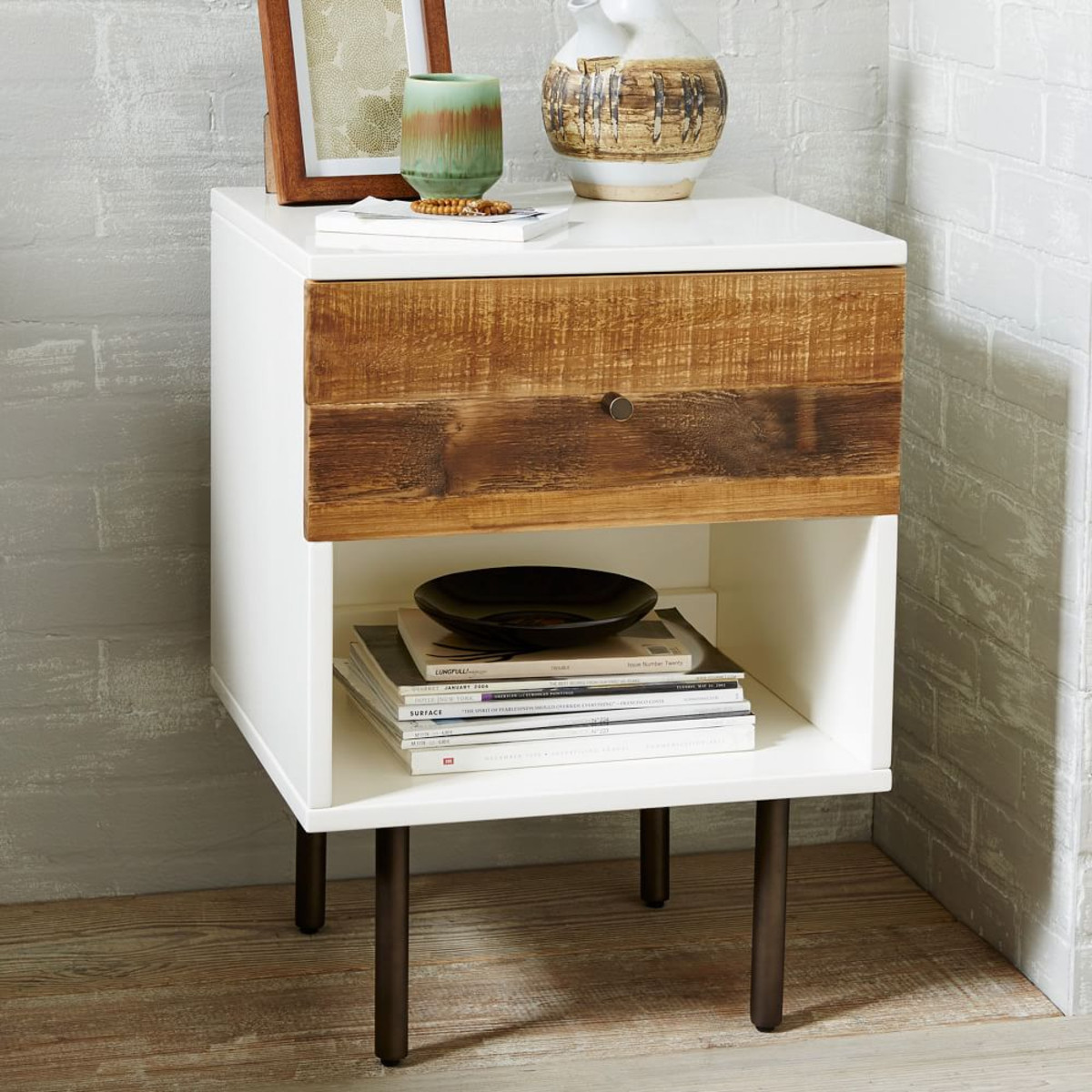 barn wood bedside table