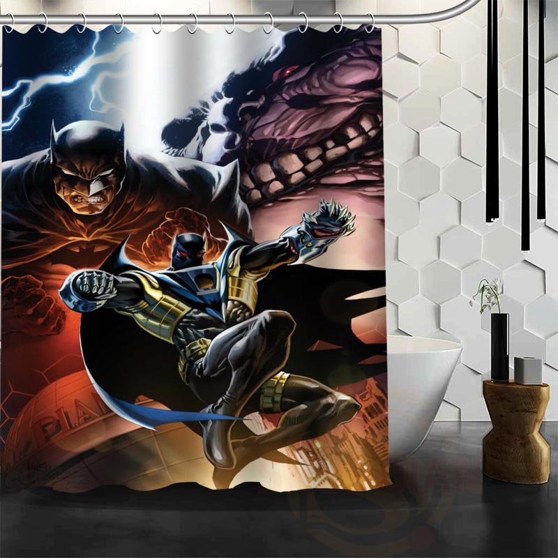 batman logo fabric shower curtain