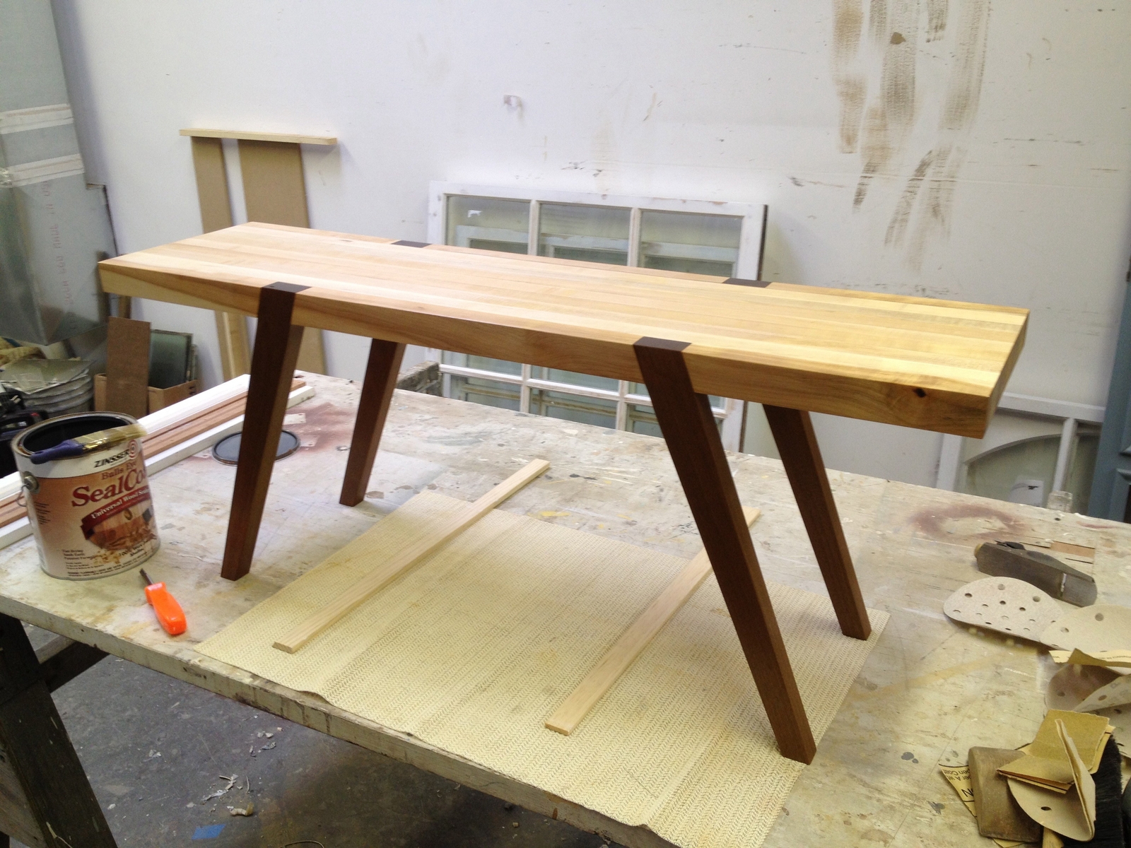 butcher block table desk