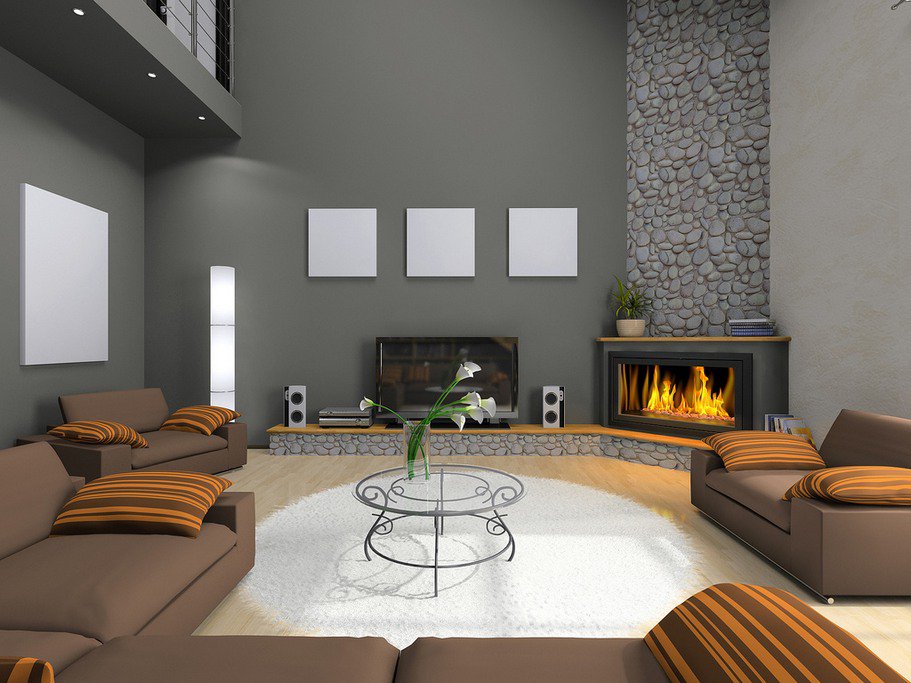 contemporary corner fireplace ideas
