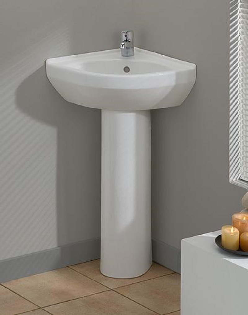 corner sink in a bathroom