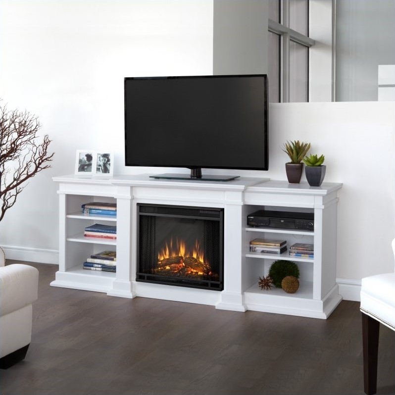 dark brown fireplace tv stand