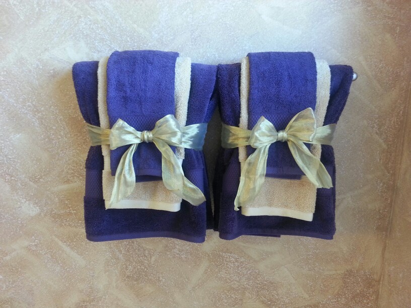 decorative towels blue