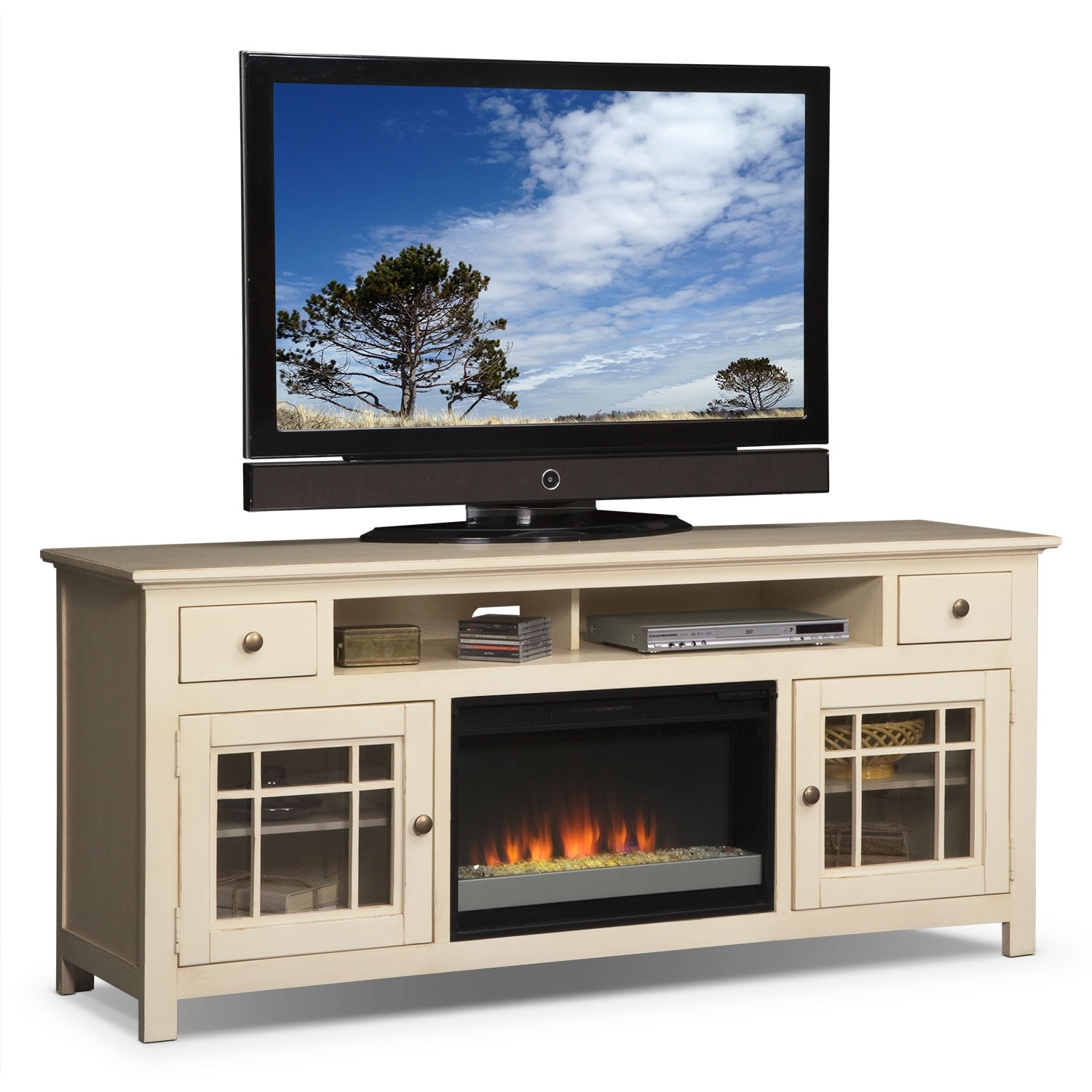 fireplace tv stand cherry