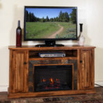 fireplace tv stand dark wood