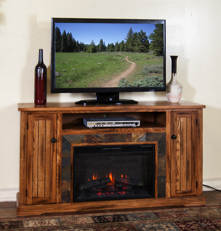 fireplace tv stand dark wood