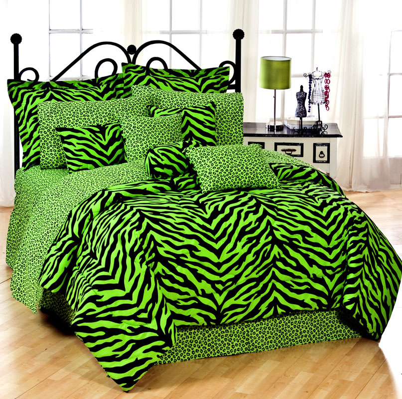 green and zebra baby bedding