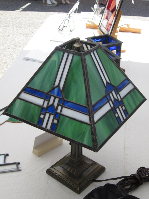 green stained glass lamp shade