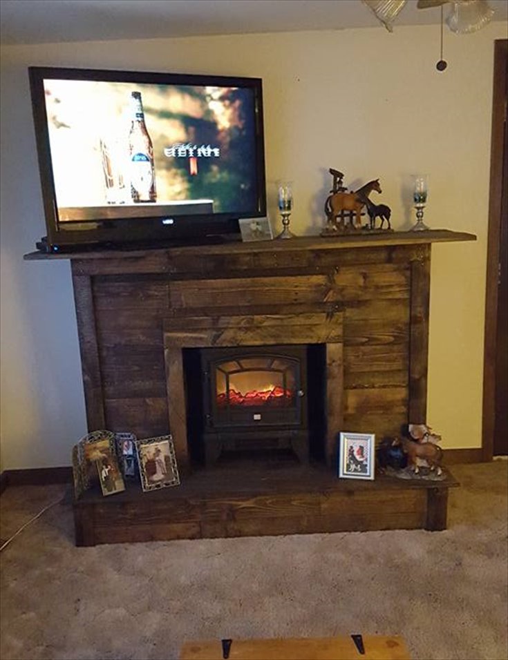 homemade fireplace tv stand