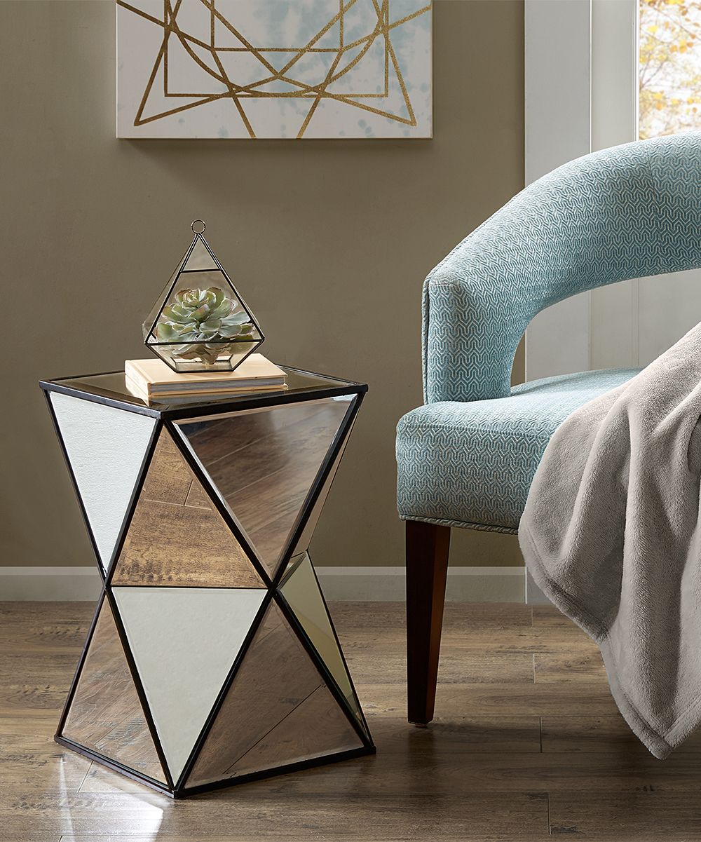 mirrored geometric coffee table