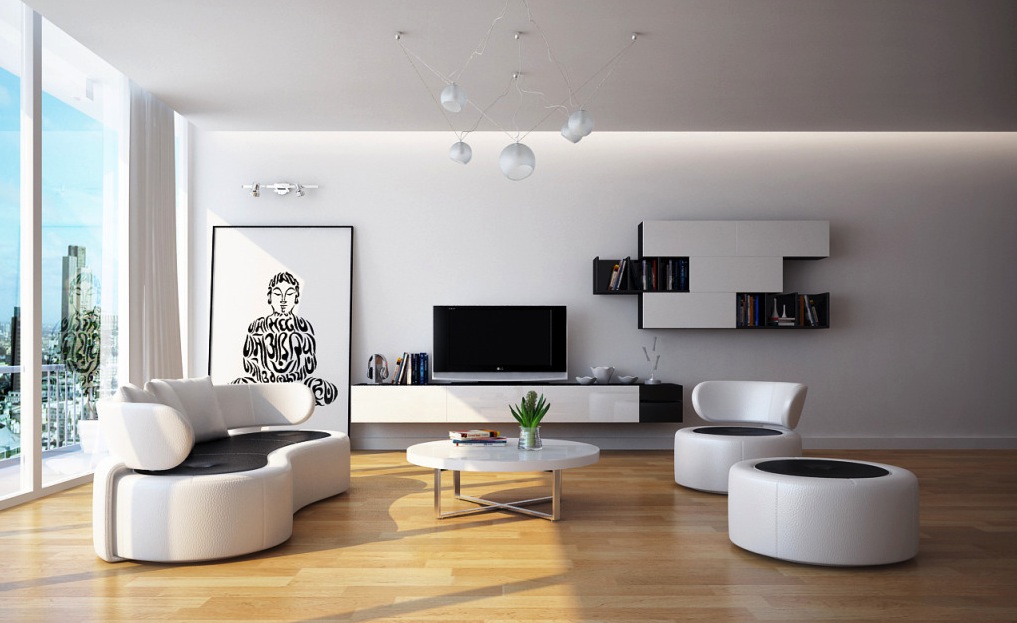 modern living room furniture white