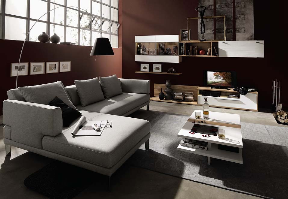 modern living room leather furniture
