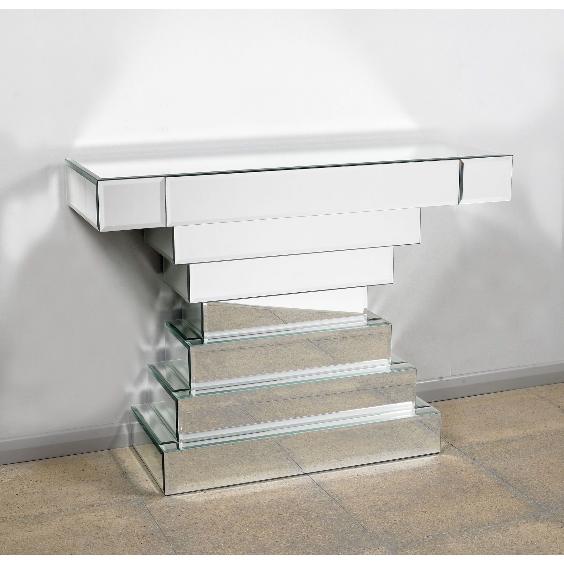modern mirrored console table