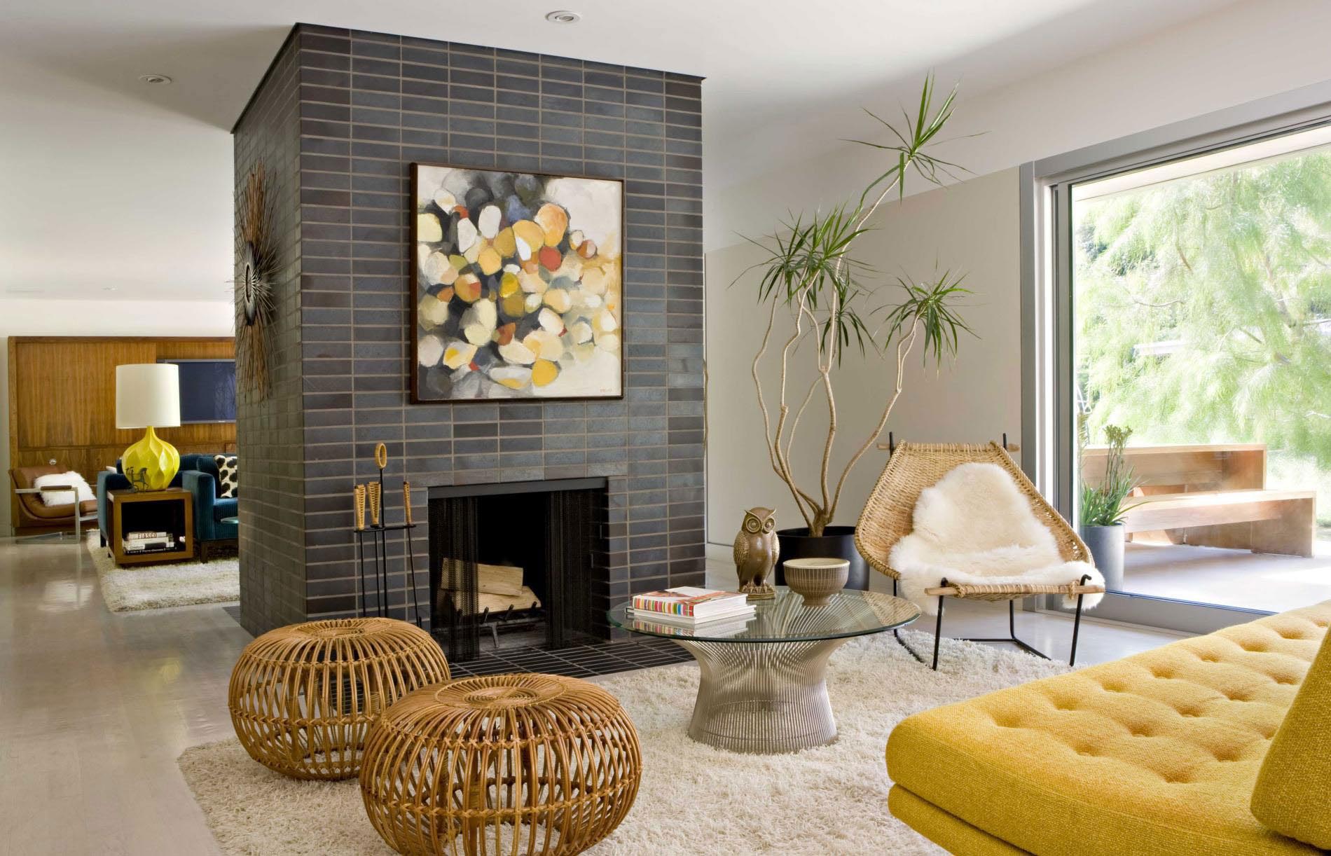 modern stone fireplace wall ideas