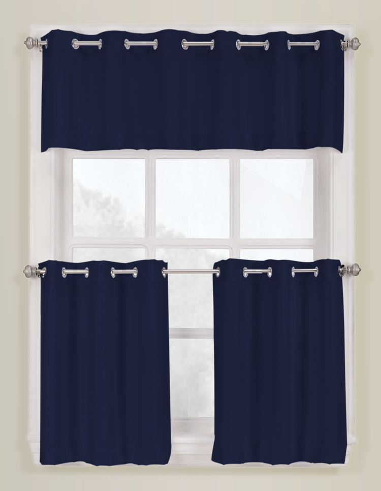 navy blue cafe curtains