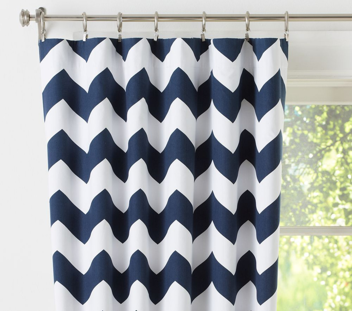 navy blue chevron curtains