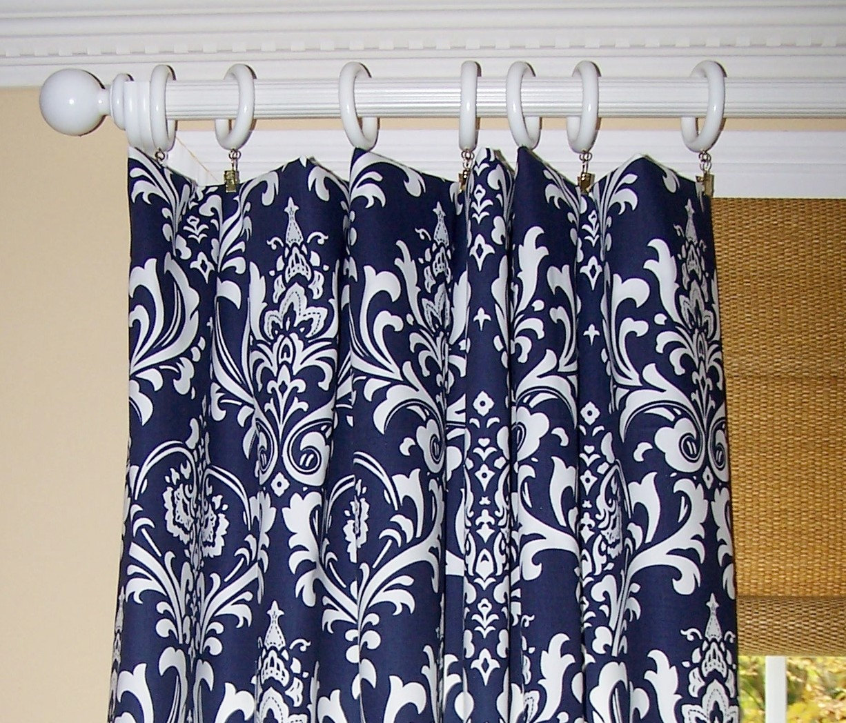 navy blue curtain fabric