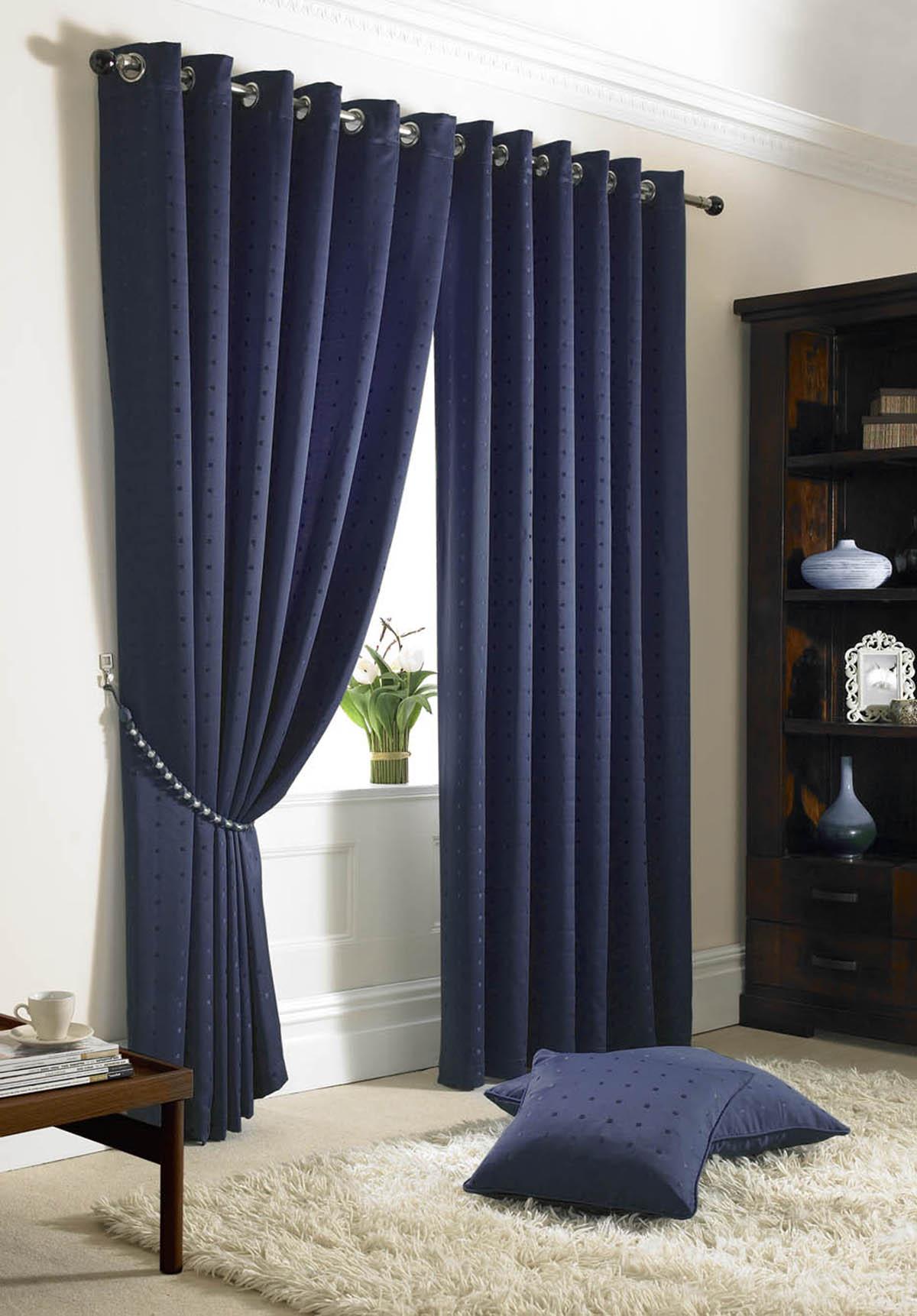 navy blue design curtains