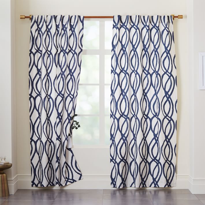 navy blue lounge curtains