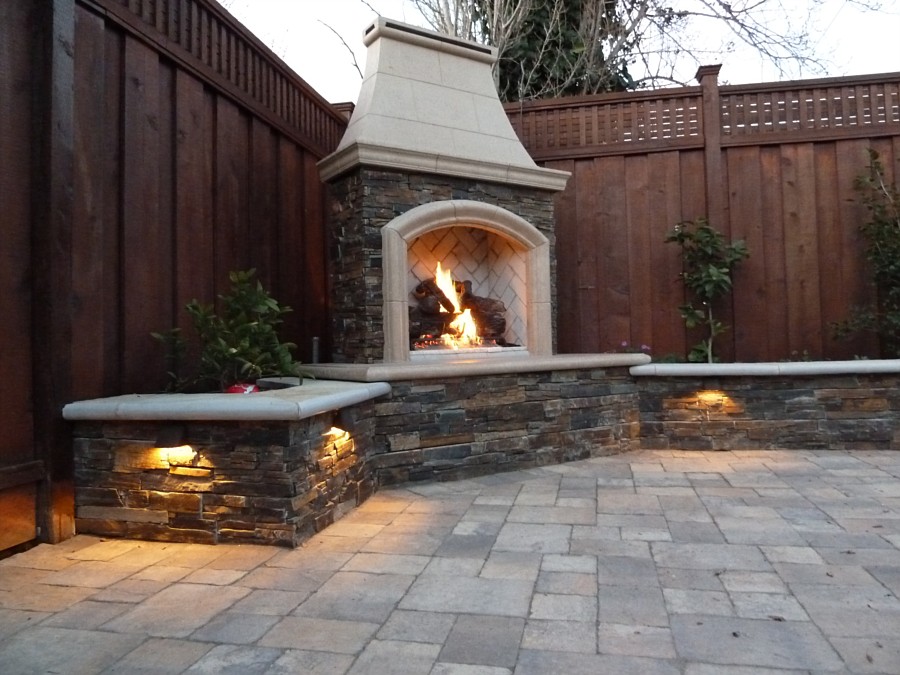 outdoor corner fireplace ideas