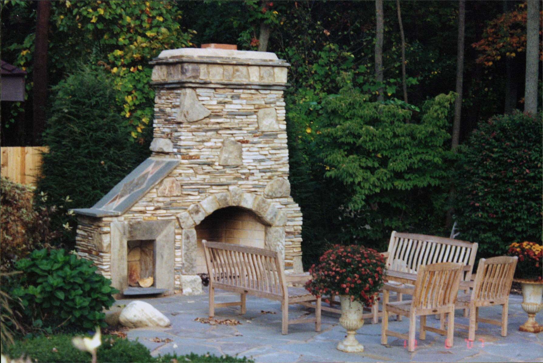 outdoor fireplace kits concrete