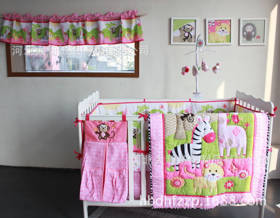 pink and white zebra baby bedding