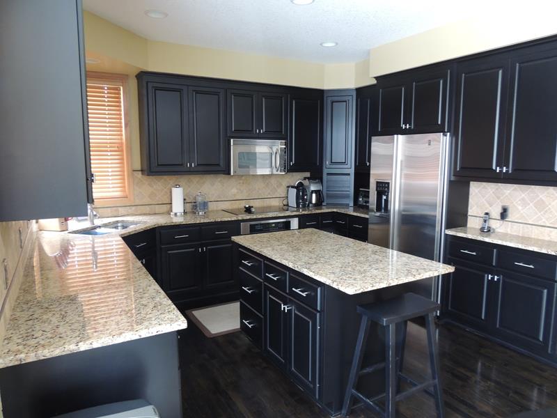 refinish kitchen cabinets black