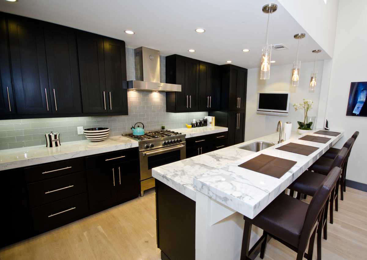 refinish kitchen cabinets espresso