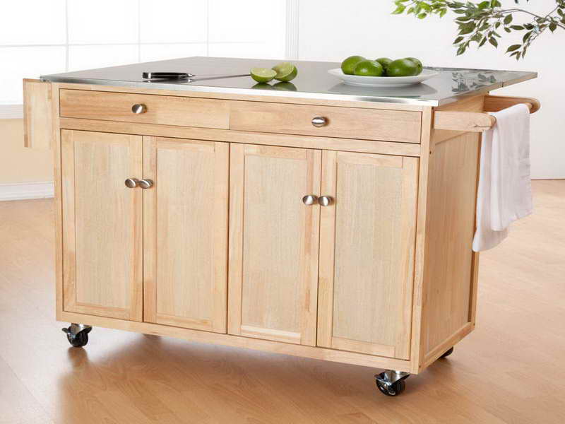 rolling kitchen island cabinet