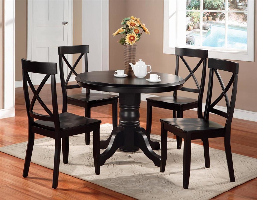 round kitchen table black