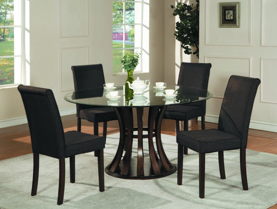 round pedestal dining table glass