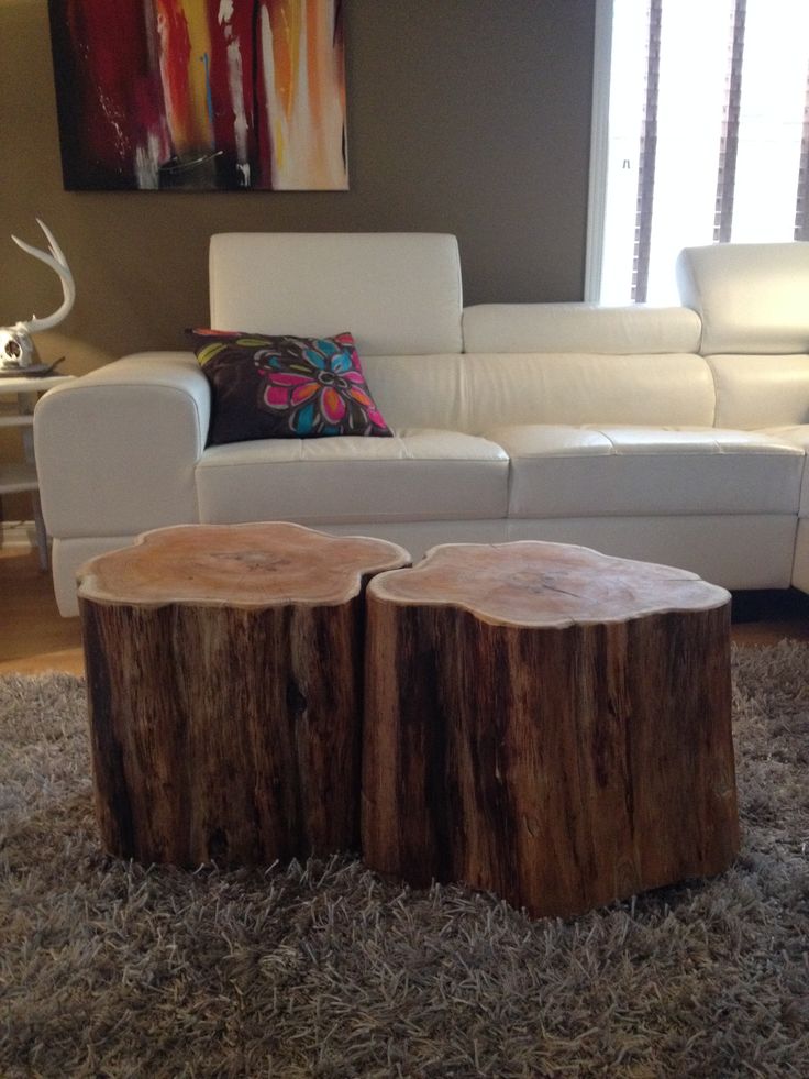 tree stump bedside table
