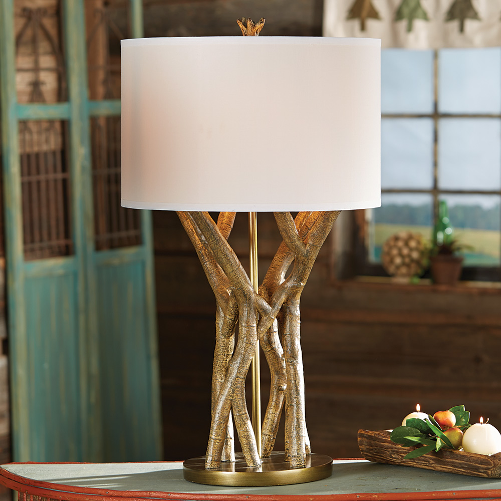 tree stump table lamp