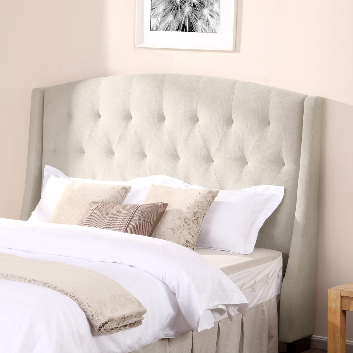tufted upholstered headboard king