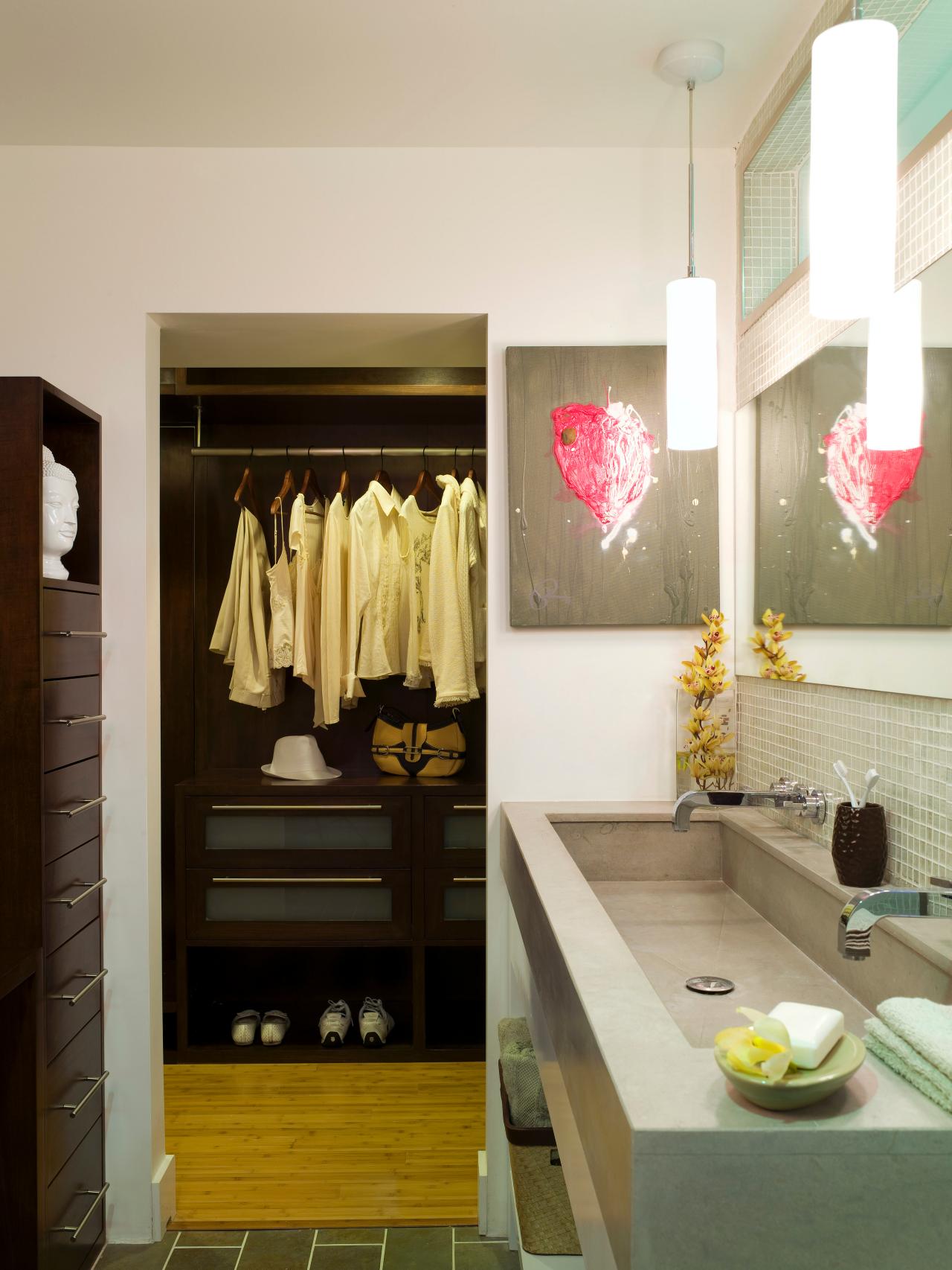 walk in closet bathroom design