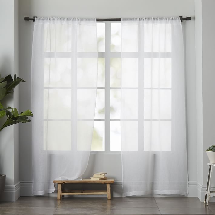 white linen sheer curtains